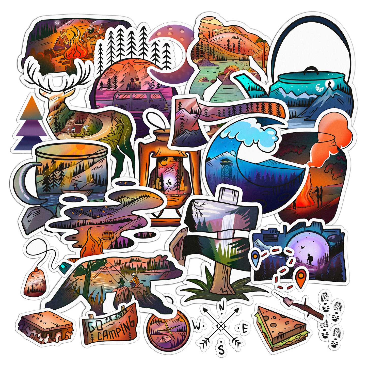 Cavka 28 PCS Sticker Pack for Laptop Wanderlust