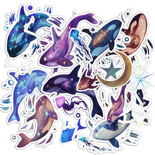 Cavka 26 PCS Sticker Pack for Laptop Galaxy Orcas