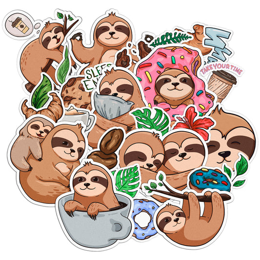 Cavka 30 PCS Sticker Pack for Laptop Sleepy Sloth