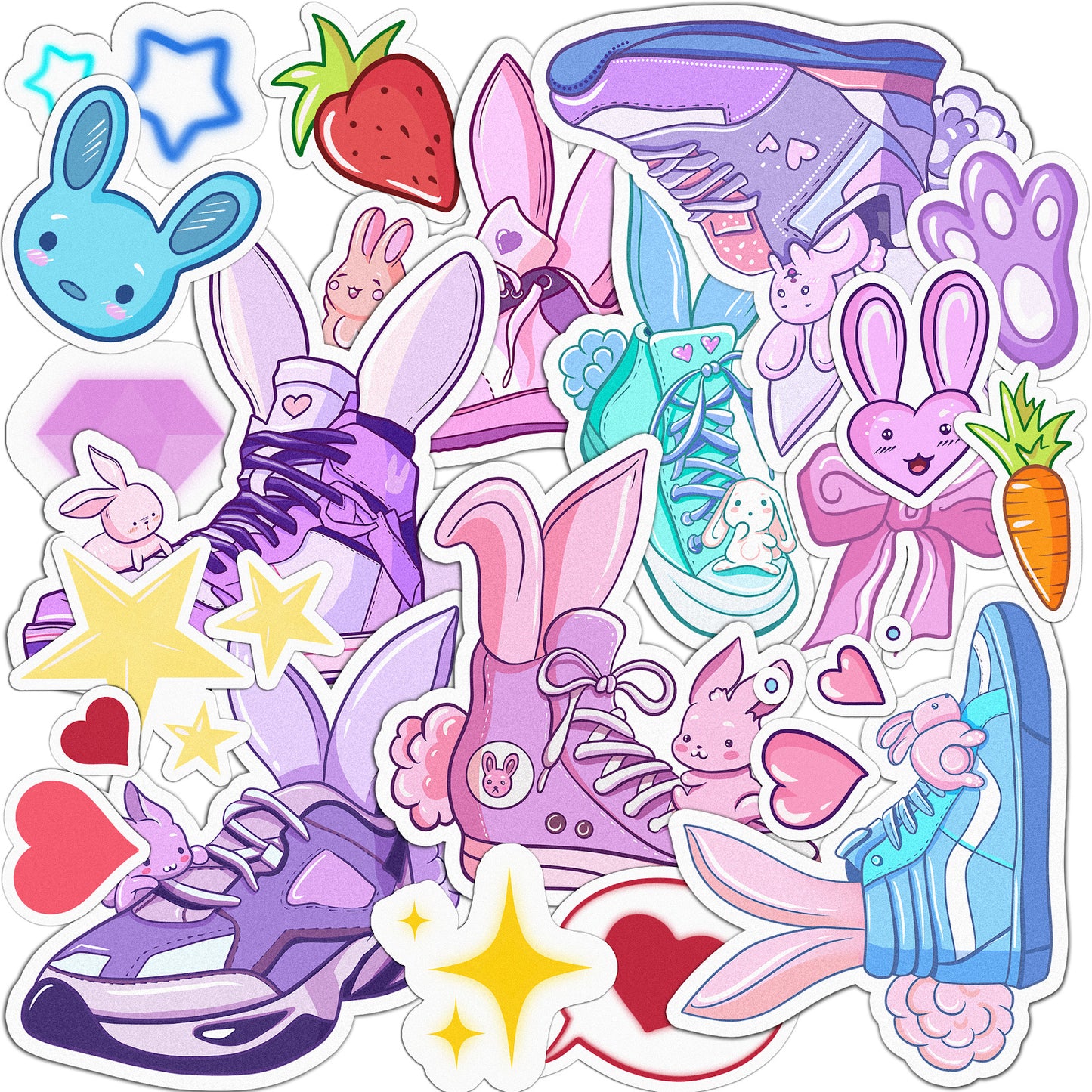 Cavka 21 PCS Sticker Pack for Laptop Little Bunnies