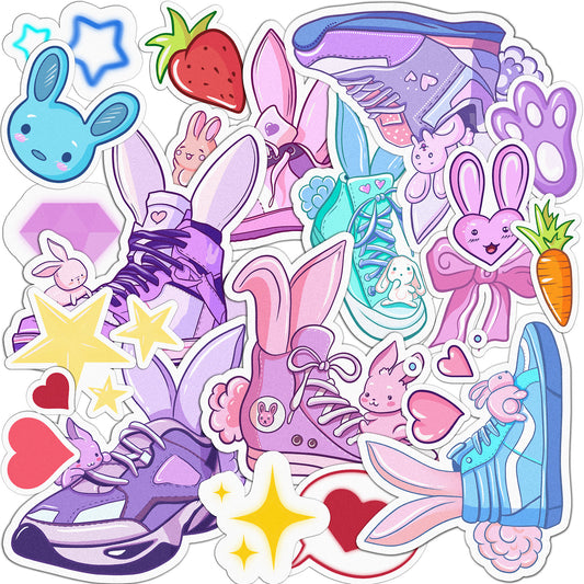 Cavka 21 PCS Sticker Pack for Laptop Little Bunnies