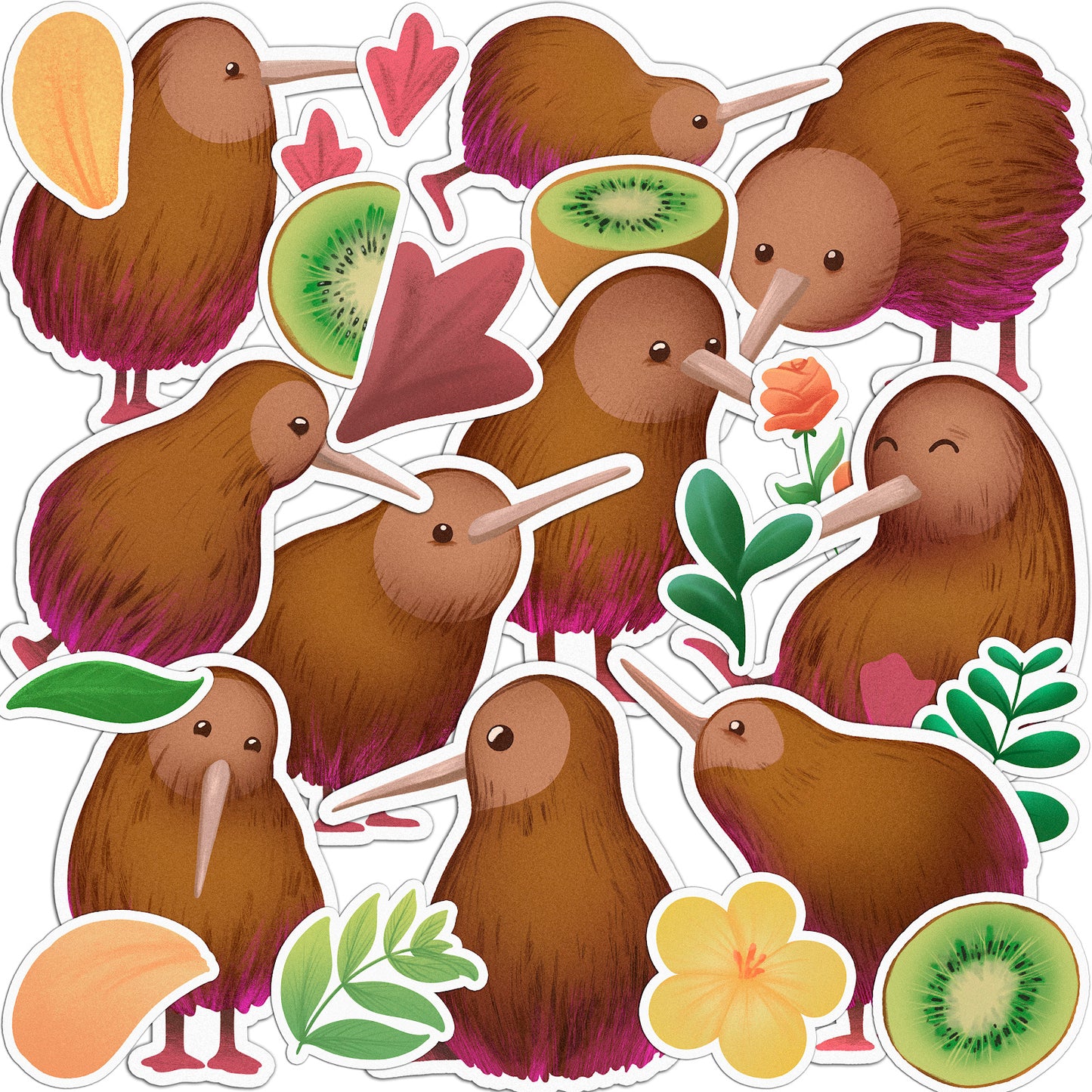 Cavka 25 PCS Sticker Pack for Laptop Kiwi Bird