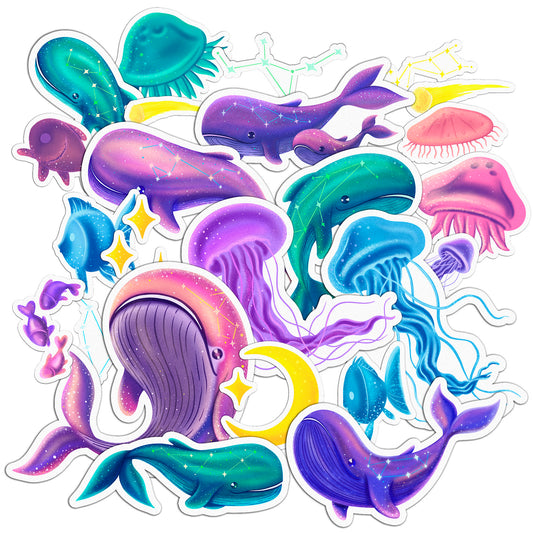 Cavka 25 PCS Sticker Pack for Laptop Magic Ocean