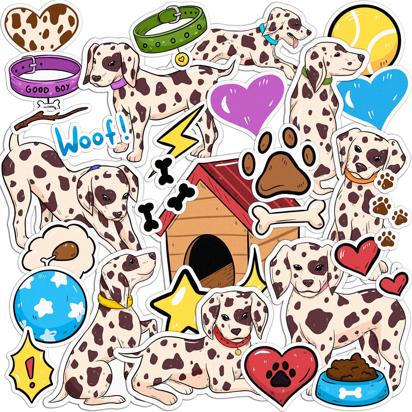 Cavka 31 PCS Sticker Pack for Laptop Dalmatian Pup