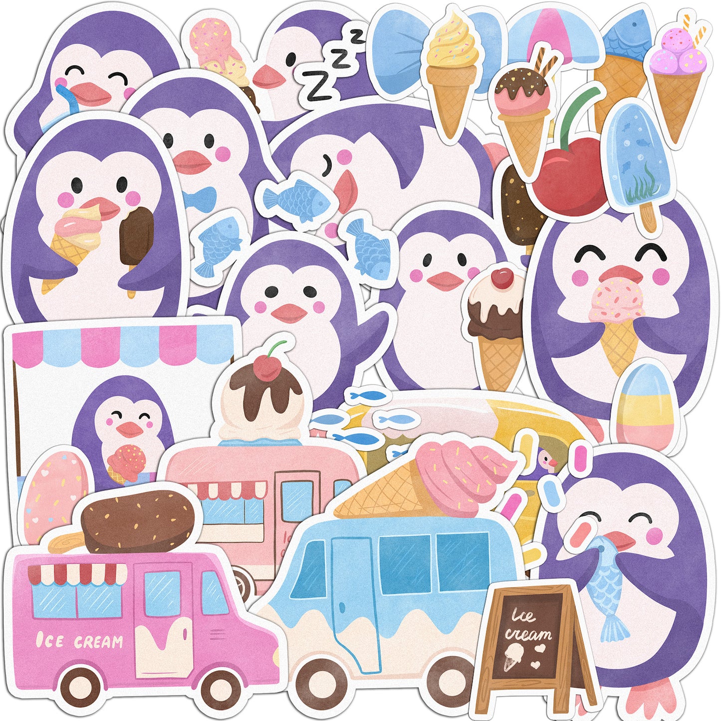 Cavka 30 PCS Sticker Pack for Laptop Kawaii Penguin