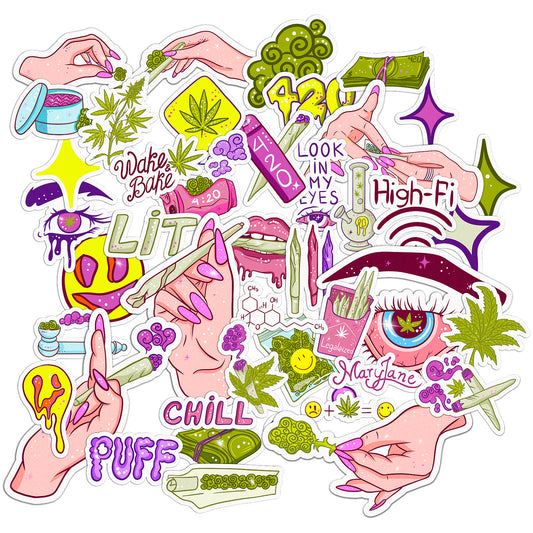 Cavka 43 PCS Sticker Pack for Laptop Chill