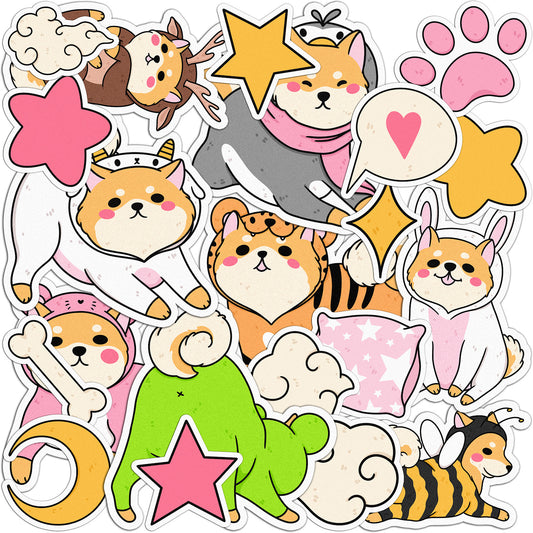 Cavka 21 PCS Sticker Pack for Laptop Shiba Inu