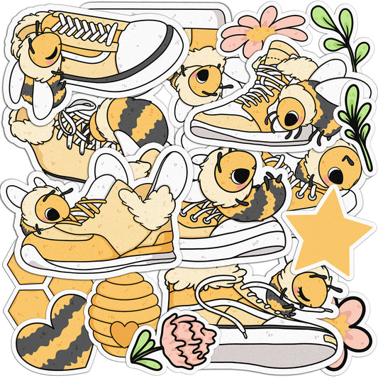 Cavka 17 PCS Sticker Pack for Laptop Yellow Bumblebee