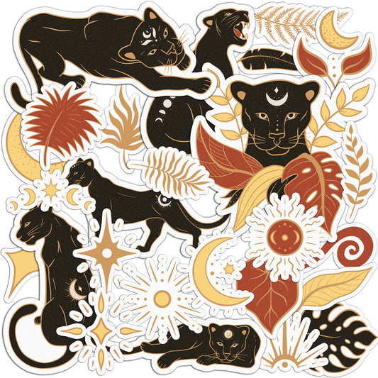 Cavka 28 PCS Sticker Pack for Laptop Trendy Panther