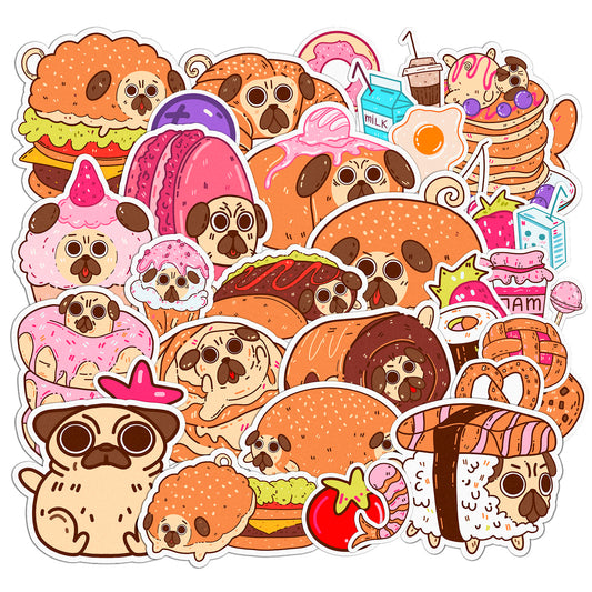 Cavka 36 PCS Sticker Pack for Laptop Chunky Pug