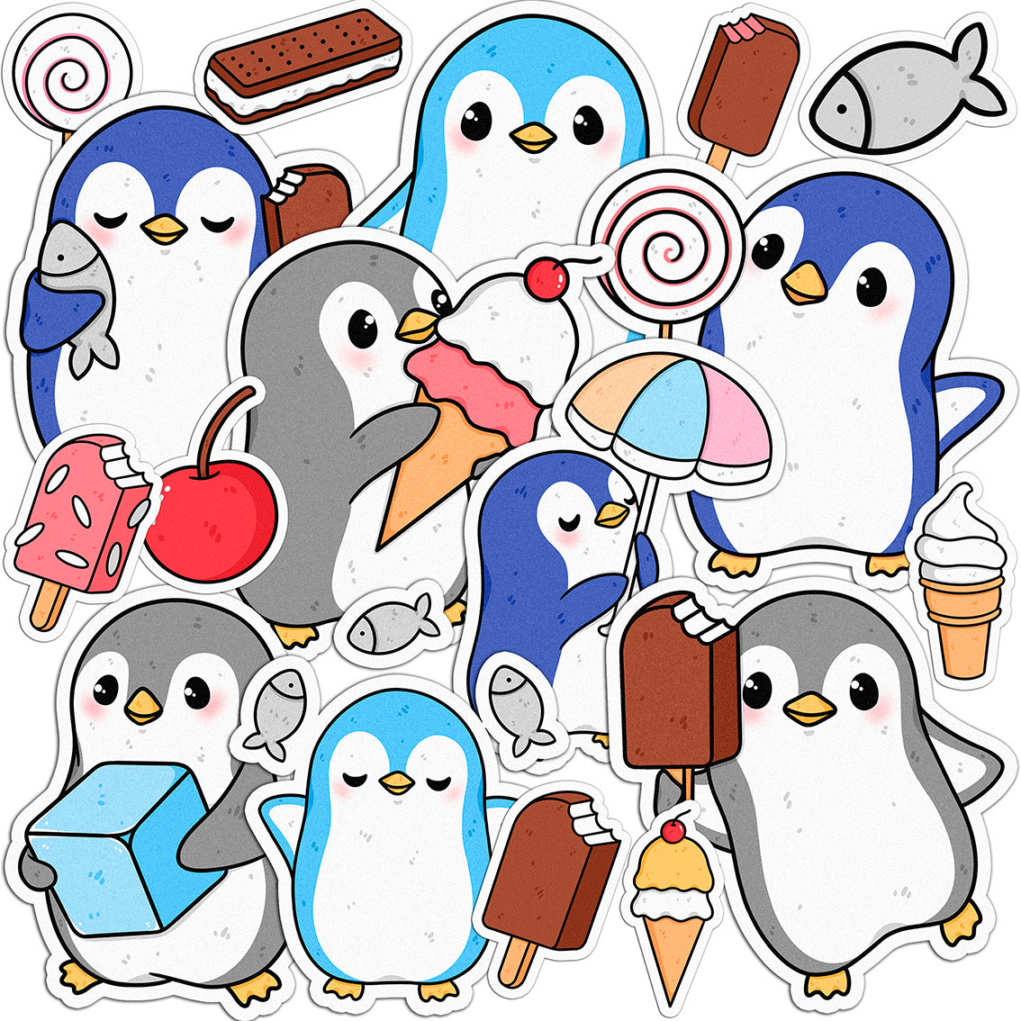 Cavka 19 PCS Sticker Pack for Laptop Cartoon Penguin