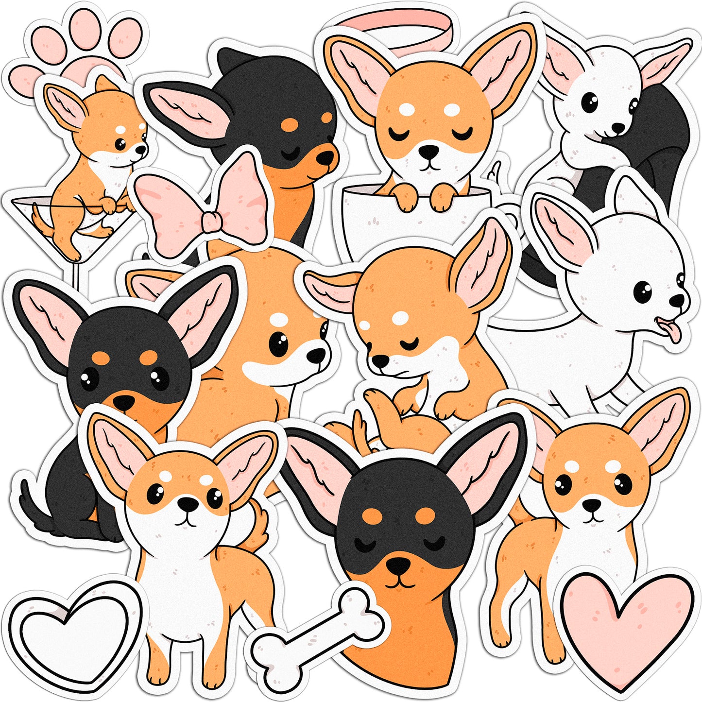 Cavka 19 PCS Sticker Pack for Laptop Chihuahua Puppy