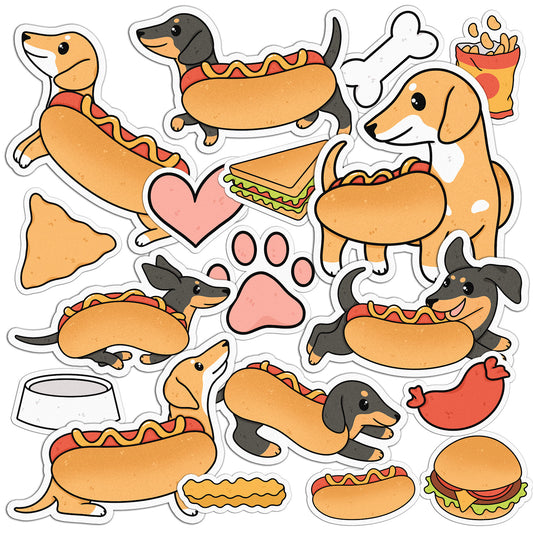 Cavka 20 PCS Sticker Pack for Laptop Sausage Dog