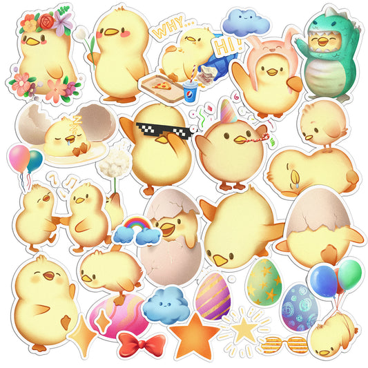 Cavka 32 PCS Sticker Pack for Laptop Baby Chick