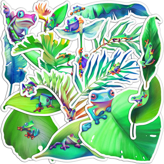 Cavka 15 PCS Sticker Pack for Laptop Rainforest Frog