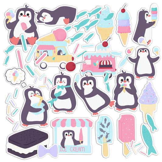 Cavka 32 PCS Sticker Pack for Laptop Sweet Penguin