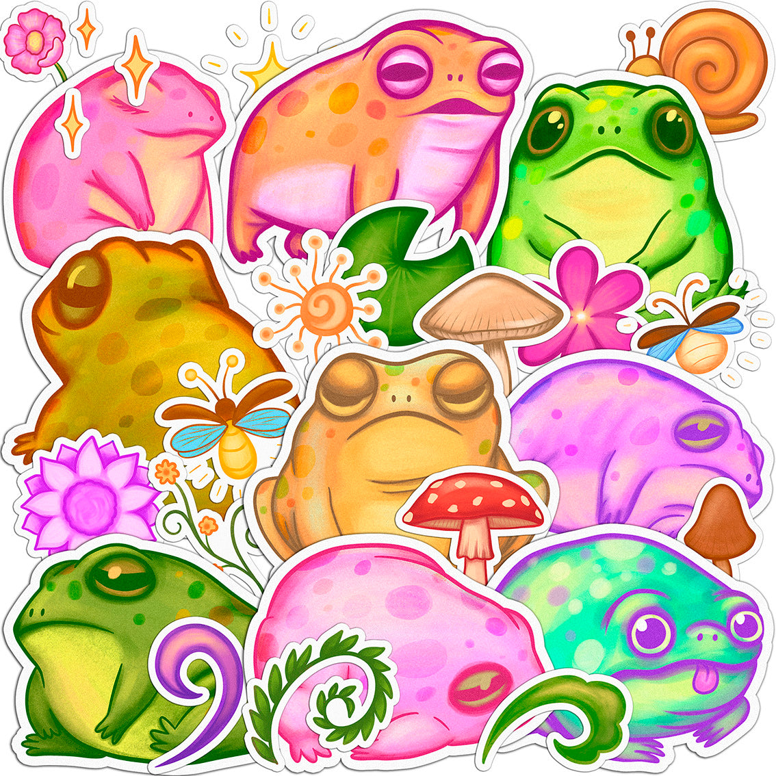 Cavka 26 PCS Sticker Pack for Laptop Chunky Froggy