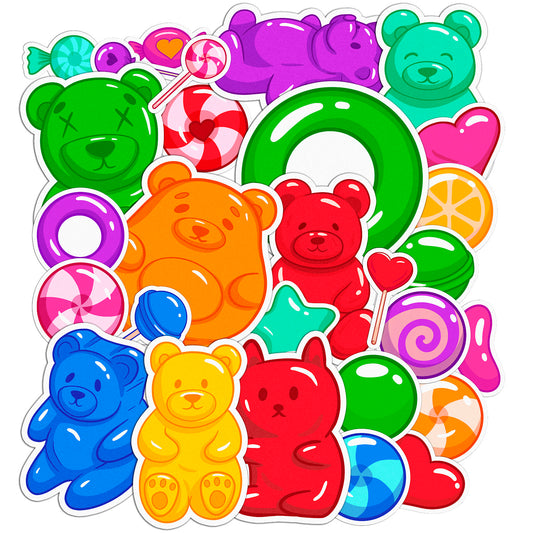 Cavka 29 PCS Sticker Pack for Laptop Gummy Bears