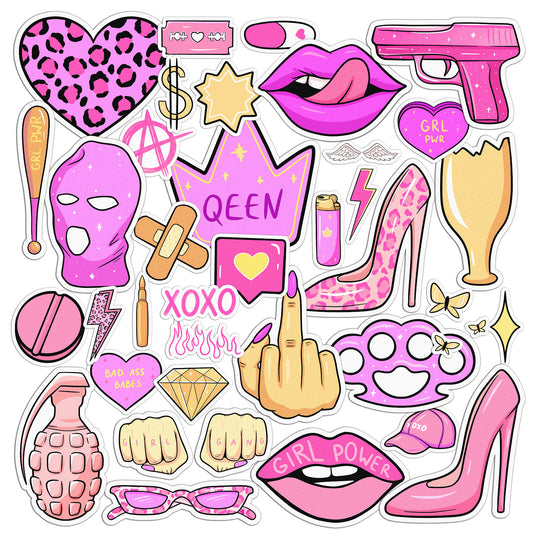 Cavka 39 PCS Sticker Pack for Laptop Girl Power