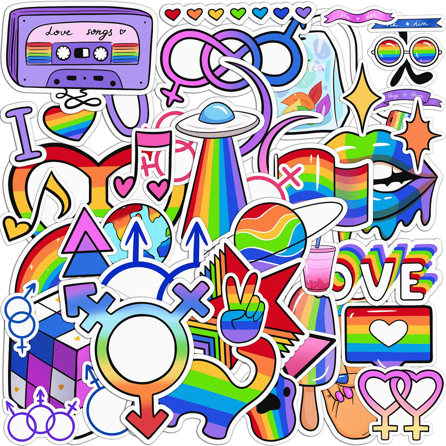 Cavka 42 PCS Sticker Pack for Laptop Queer Stickers