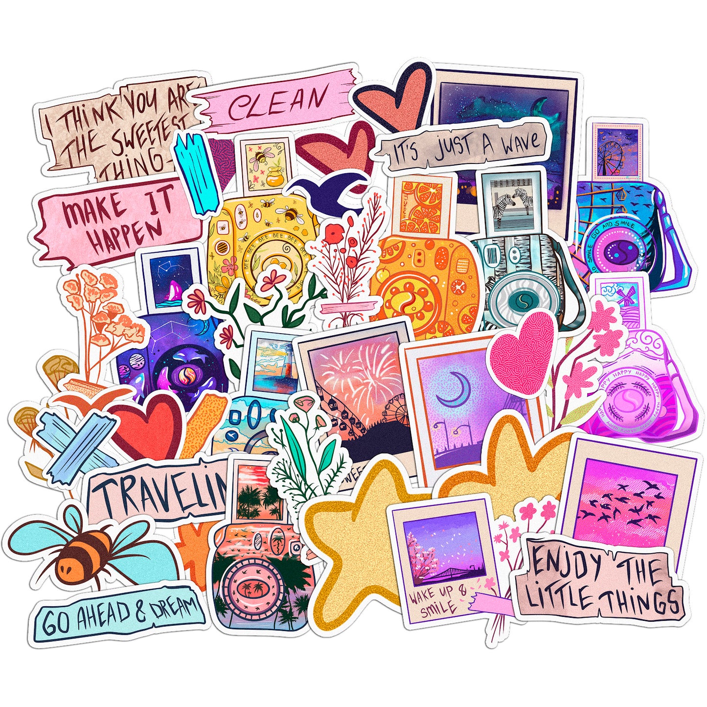 Cavka 42 PCS Sticker Pack for Laptop Travelling