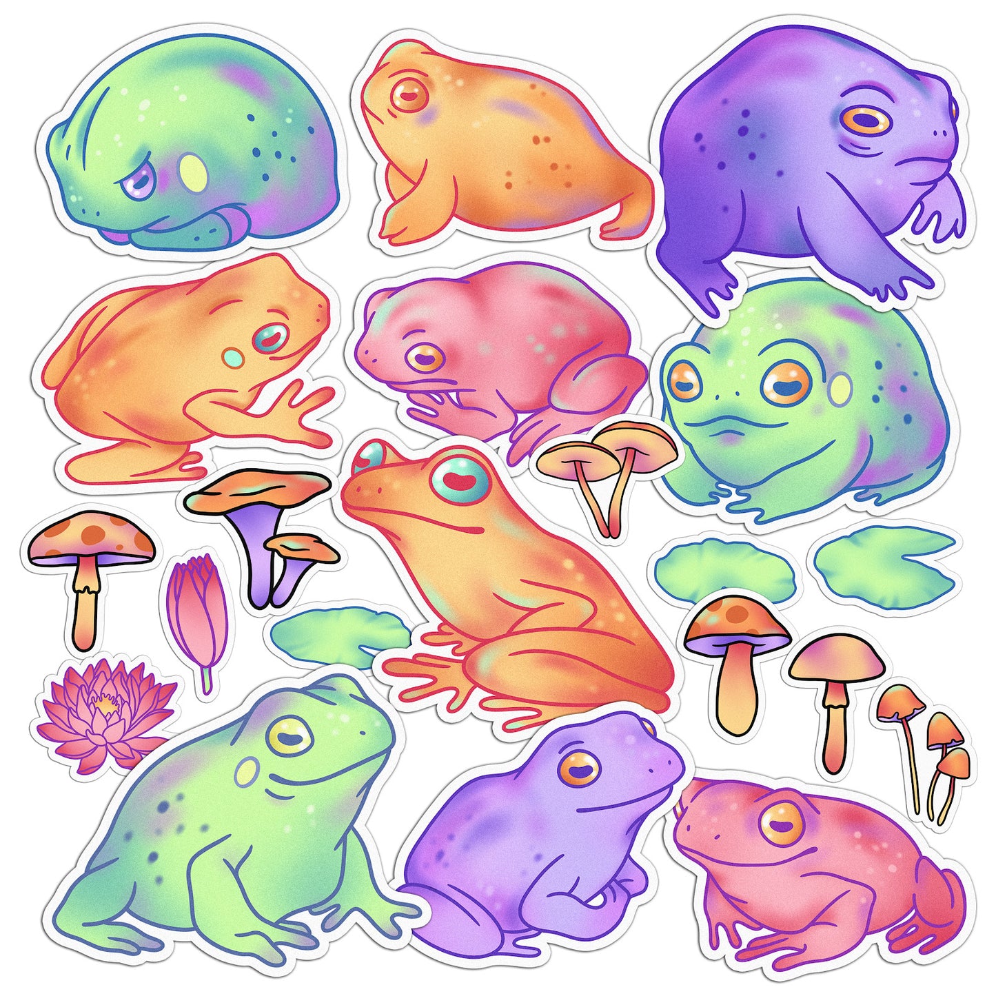 Cavka 21 PCS Sticker Pack for Laptop Funny Frogs