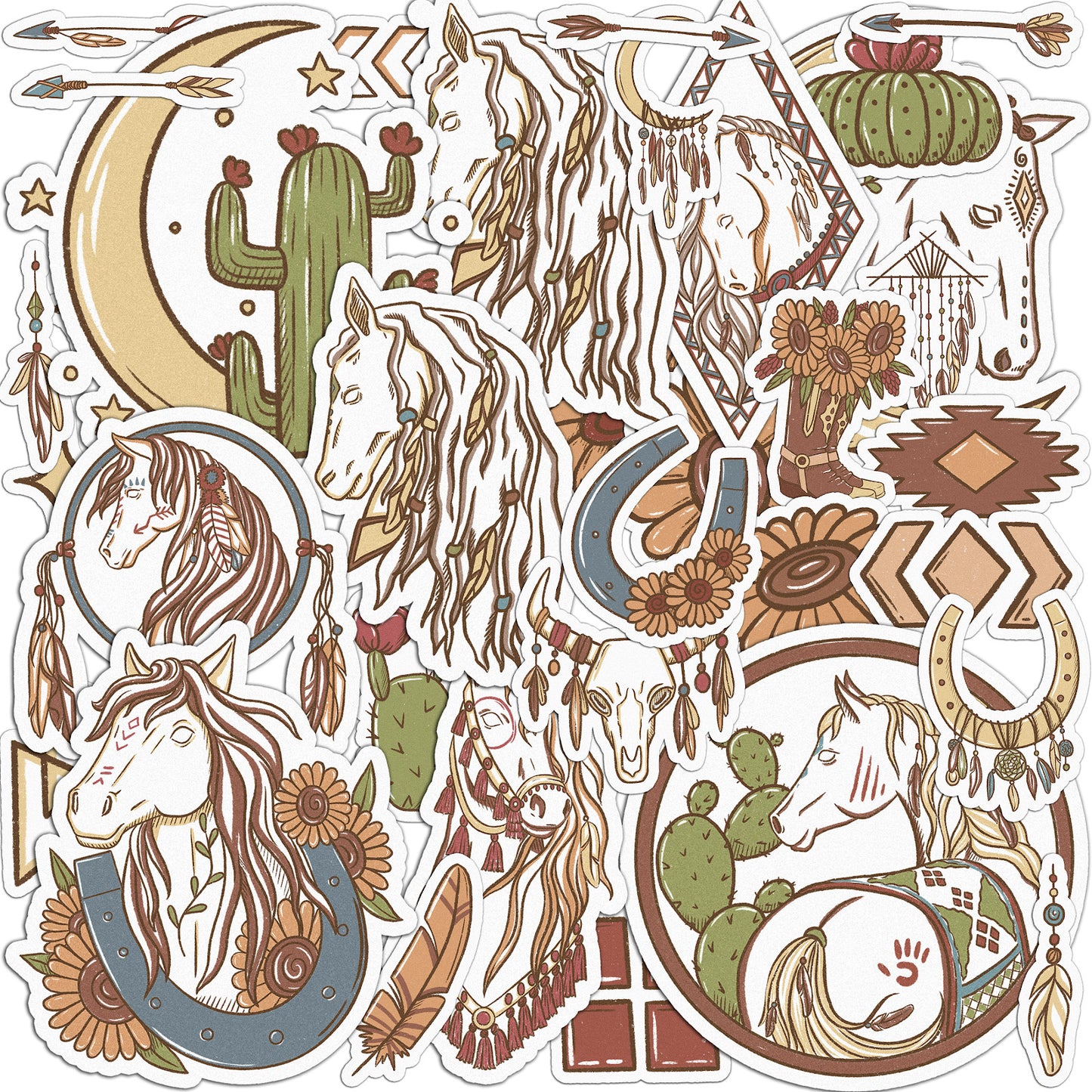 Cavka 34 PCS Sticker Pack for Laptop Boho Vibes