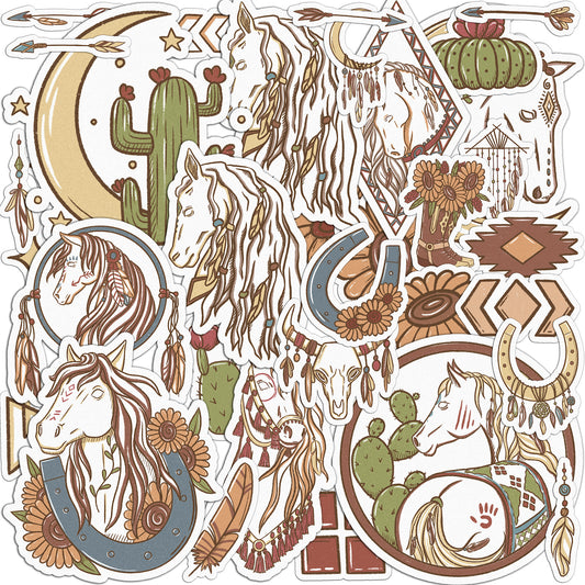 Cavka 34 PCS Sticker Pack for Laptop Boho Vibes