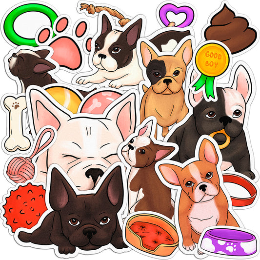 Cavka 22 PCS Sticker Pack for Laptop Cute Frenchie