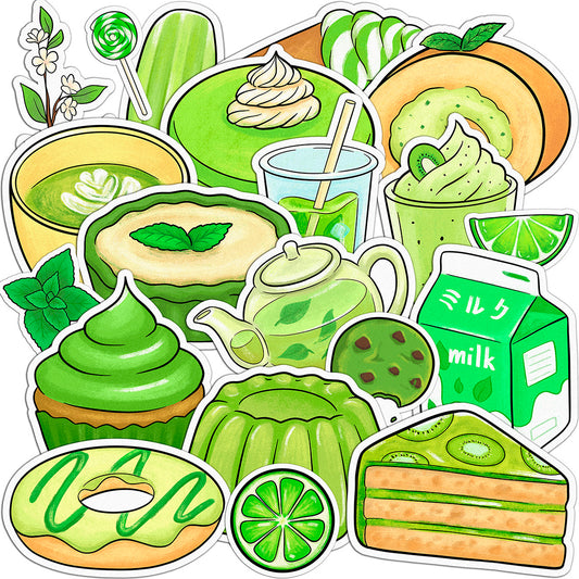 Cavka 21 PCS Sticker Pack for Laptop Matcha Food