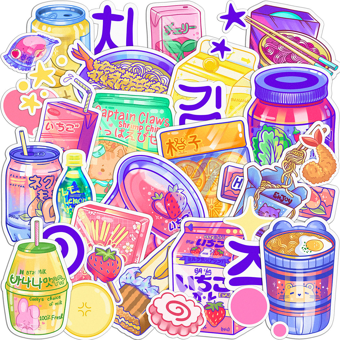 Cavka 34 PCS Sticker Pack for Laptop Japanese Food