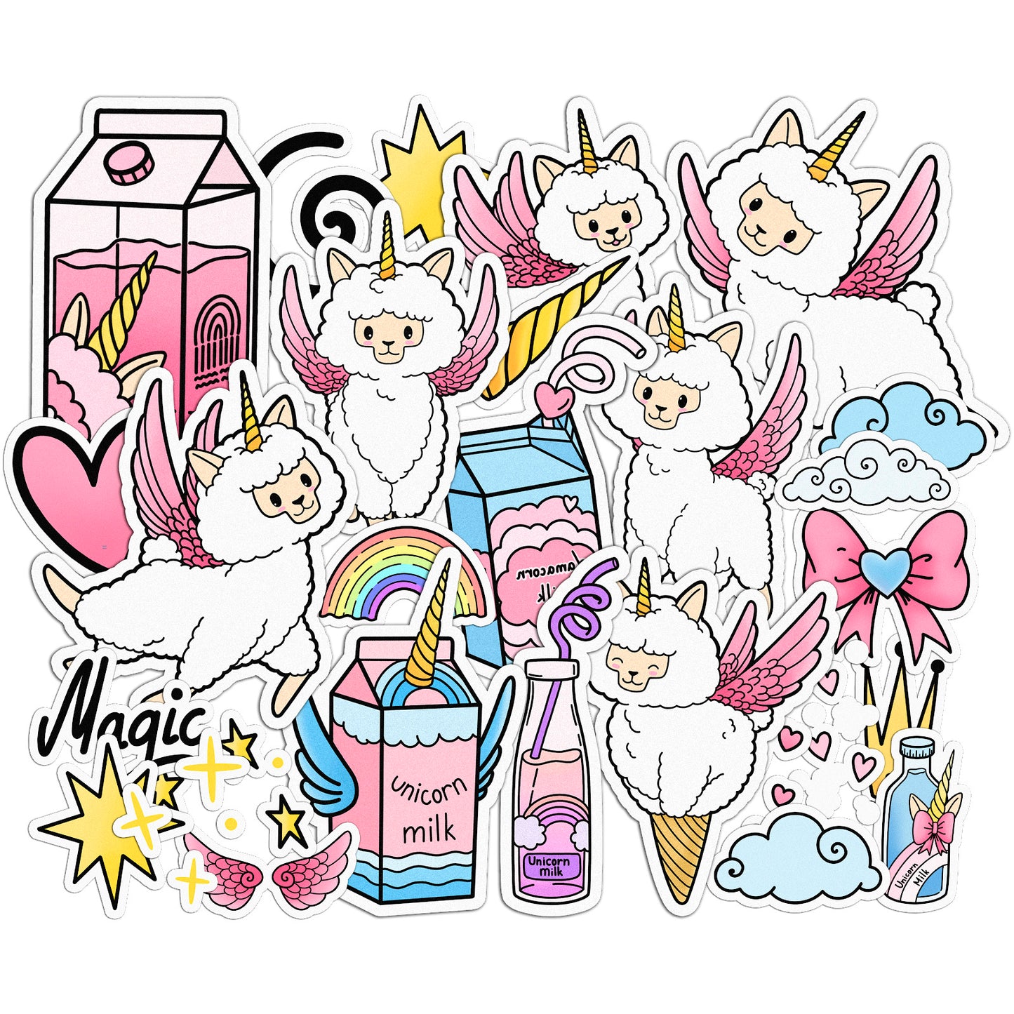 Cavka 29 PCS Sticker Pack for Laptop Magic Llamas