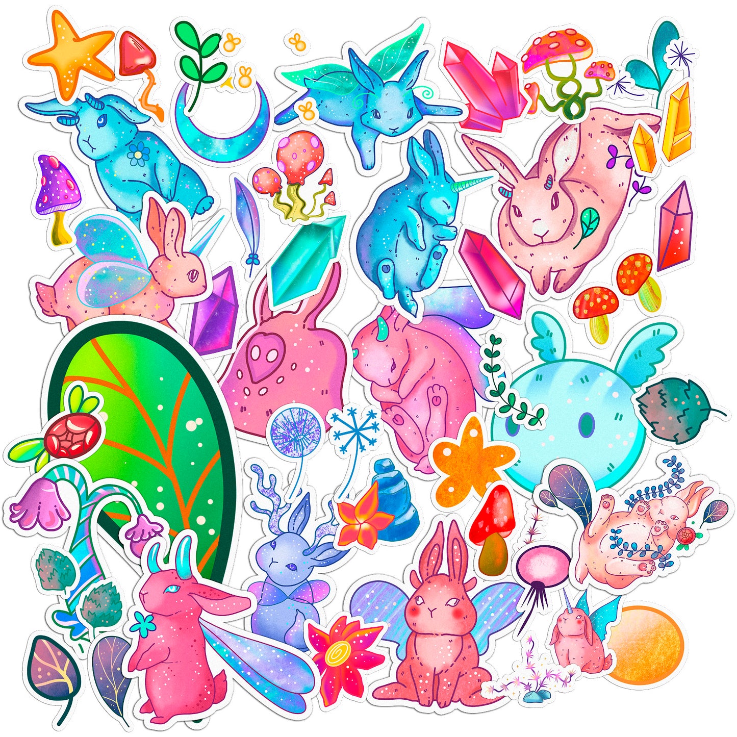 Cavka 49 PCS Sticker Pack for Laptop Kawaii Jackalope