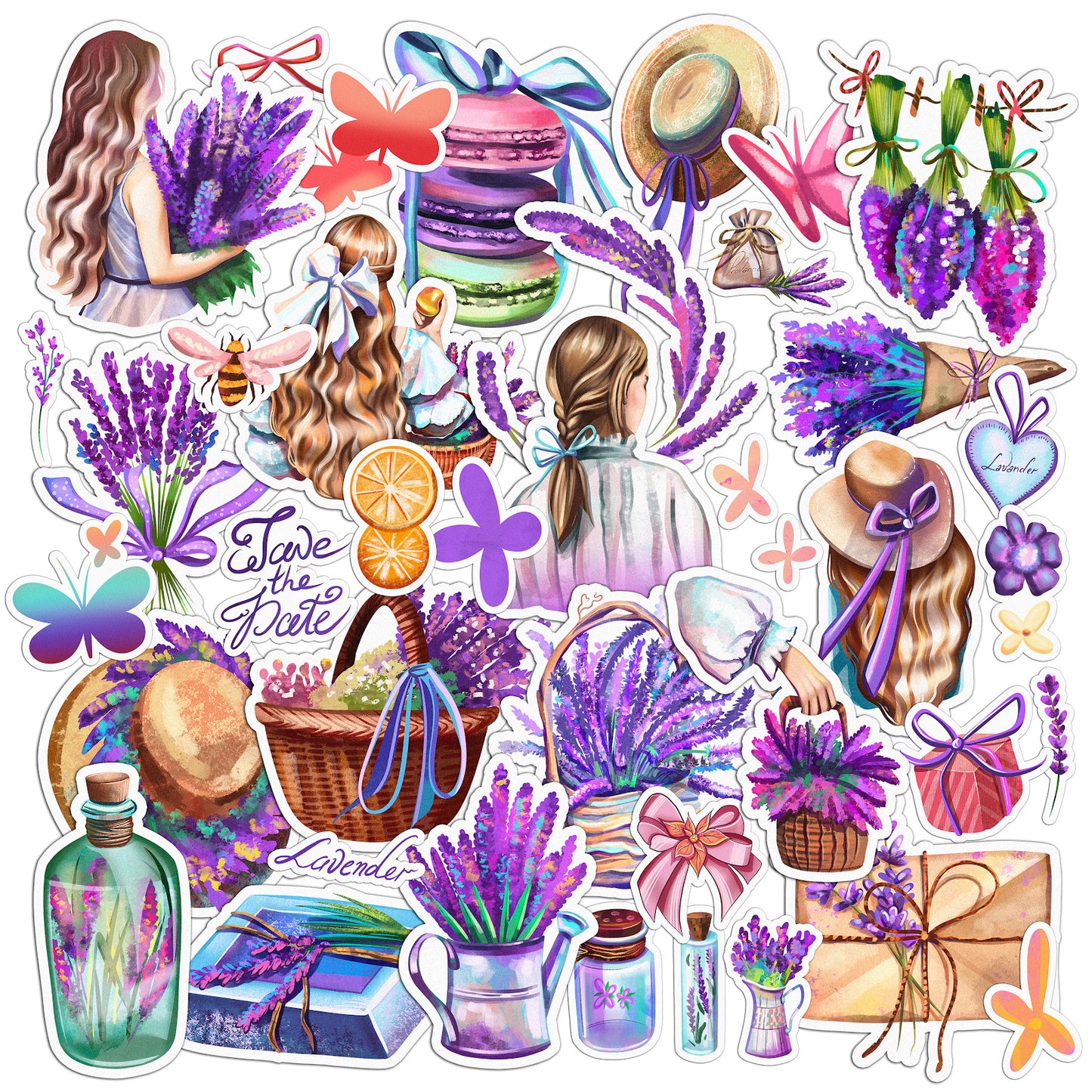 Cavka 40 PCS Sticker Pack for Laptop Lavender Dream