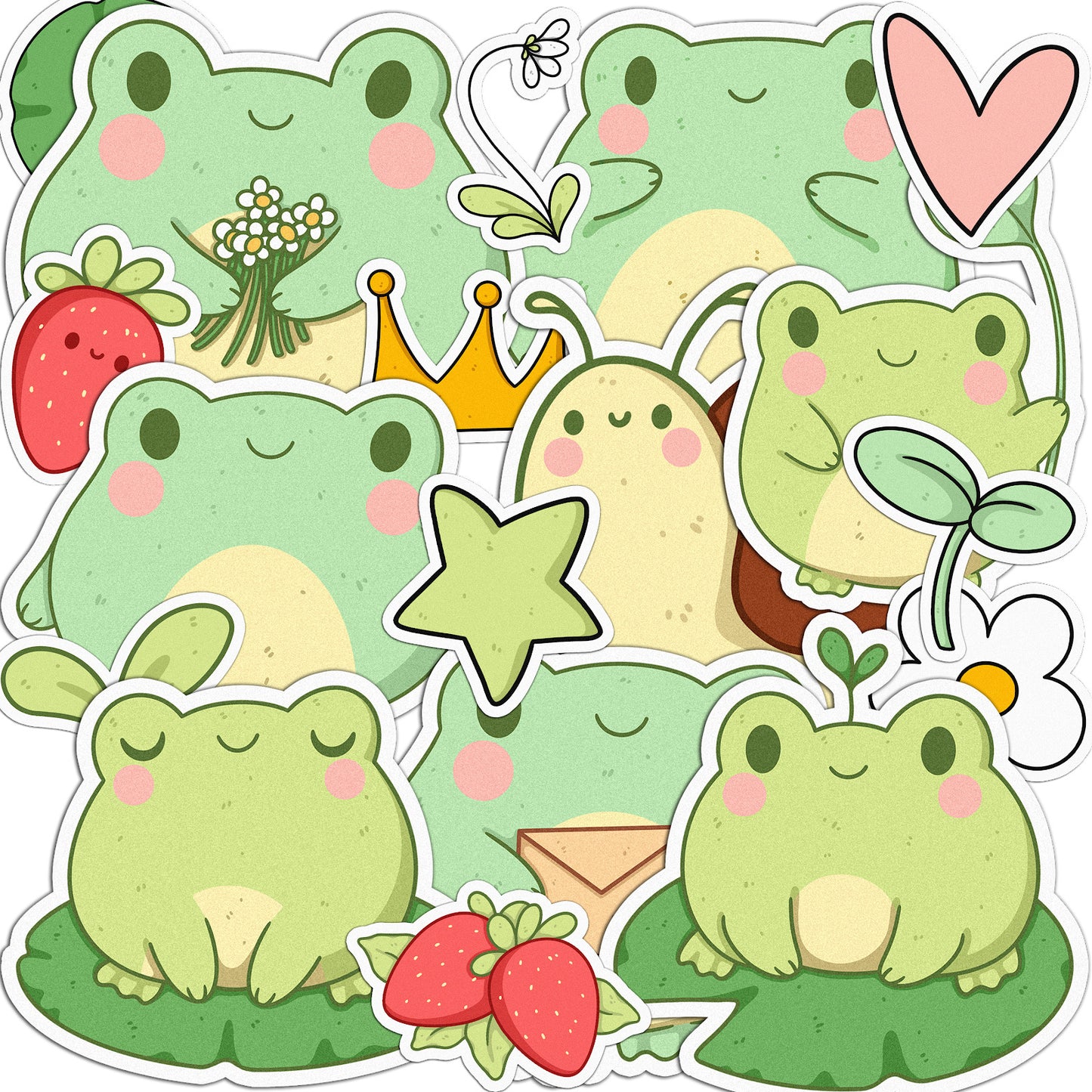 Cavka 18 PCS Sticker Pack for Laptop Kawaii Froggy