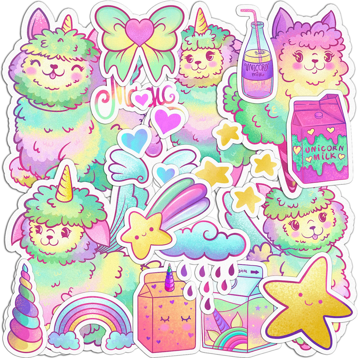 Cavka 21 PCS Sticker Pack for Laptop Colorful Llama