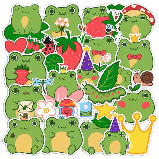 Cavka 33 PCS Sticker Pack for Laptop Green Froggy