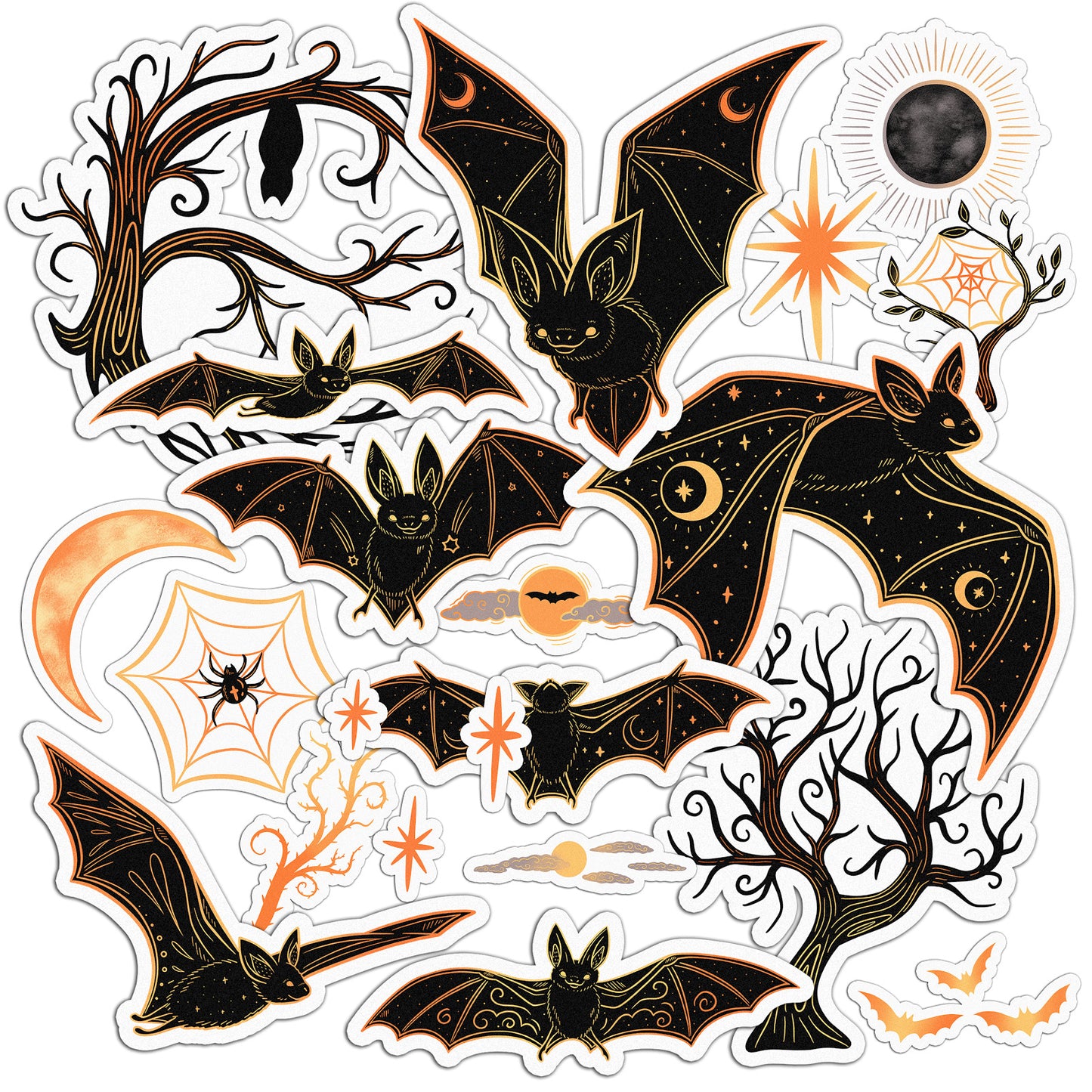 Cavka 19 PCS Sticker Pack for Laptop Celestial Bats