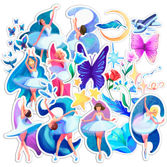 Cavka 28 PCS Sticker Pack for Laptop Dancing Ballerinas