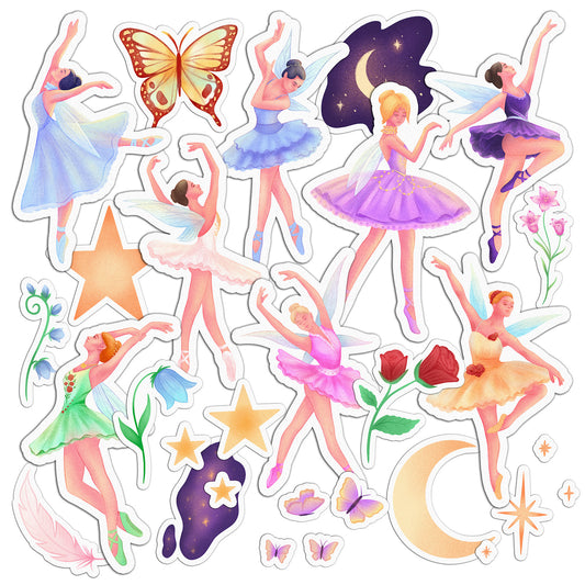 Cavka 21 PCS Sticker Pack for Laptop Beautiful Ballet