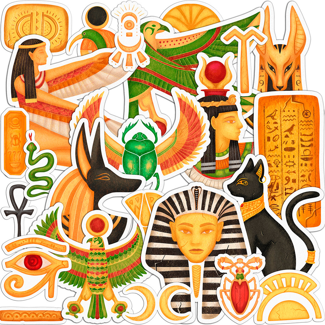 Cavka 24 PCS Sticker Pack for Laptop Egyptian Civilization