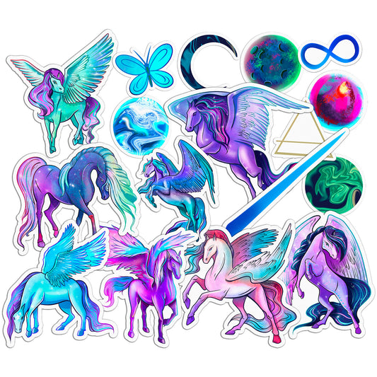 Cavka 18 PCS Sticker Pack for Laptop Pegasus