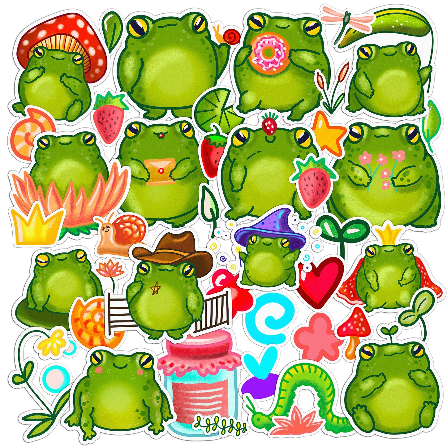 Cavka 41 PCS Sticker Pack for Laptop Kawaii Froggy