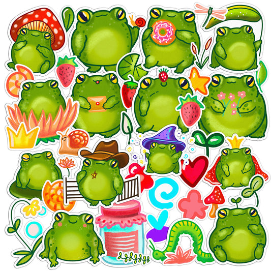 Cavka 41 PCS Sticker Pack for Laptop Kawaii Froggy