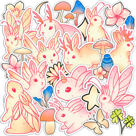 Cavka 28 PCS Sticker Pack for Laptop Magical Bunny