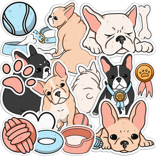 Cavka 19 PCS Sticker Pack for Laptop Frenchie Pup