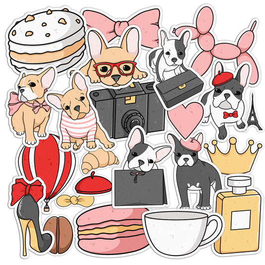 Cavka 26 PCS Sticker Pack for Laptop Stylish Frenchie