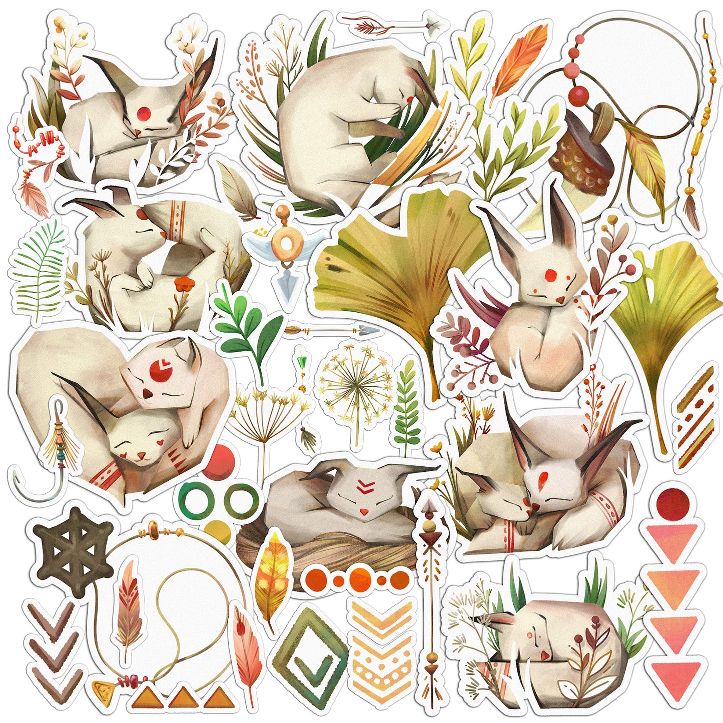 Cavka 38 PCS Sticker Pack for Laptop Tribal Fox