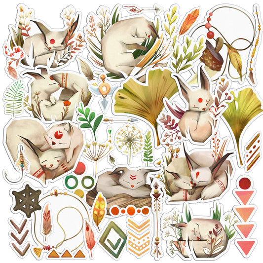 Cavka 38 PCS Sticker Pack for Laptop Tribal Fox