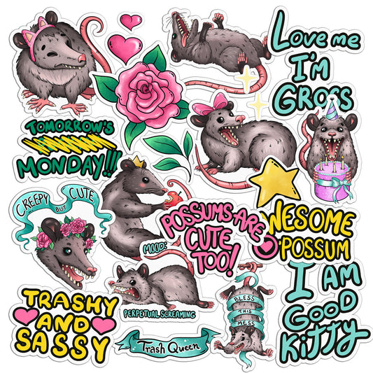 Cavka 20 PCS Sticker Pack for Laptop Awesome Possum